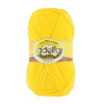 Пряжа ADELIA "TINA" 100% акрил 5 * 100 г 308 м №007 яр.желтый. Цена за упаковку 5 шт