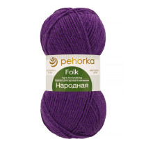 Пряжа Пехорская ПТ " Народная" Шерсть- 30%, Акрил- 70% 100 г 220 м №078 фиолетовый. Цена за упаковку 5 шт