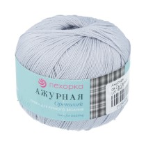 Пряжа Пехорская ПТ " Ажурная" 100% мерсеризованный хлопок 50 г 280 м №008 св. серый. Цена за упаковку 10 шт