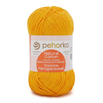 Пряжа Пехорская ПТ " Хлопок натуральный" 100% хлопок 100 г 425 м №012 желток. Цена за упаковку 5 шт