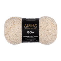 Пряжа ALPINA " GOA" 58% хлопок, 38% акрил, 4% полиэстер 50 г 175 м №04 молочный. Цена за упаковку 10 шт
