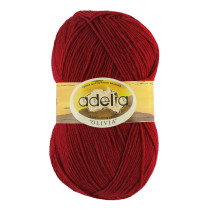 Пряжа ADELIA " OLIVIA" 60% акрил, 40% шерсть 5 * 100 г 250 м №17 бордо. Цена за упаковку 5 шт