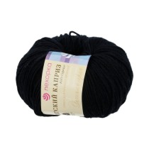 Пряжа Пехорская ПТ " Детский каприз" 50% мериносовая шерсть, 50% микрофибра 50 г 225 м №002 черный. Цена за упаковку 10 шт