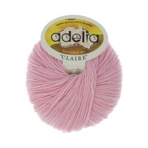 Пряжа ADELIA " CLAIRE" 50% шерсть, 50% акрил 10 * 50г 138 м №201 св. розовый. Цена за упаковку 10 шт
