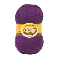Пряжа ADELIA " OLIVIA" 60% акрил, 40% шерсть 5 * 100 г 250 м №16 фиолетовый меланж. Цена за упаковку 5 шт