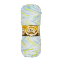 Пряжа ADELIA " BABY MIMI" 100% полиэстер 5 * 100 г 80 м №06 белый- св. голубой- голубой- салатовый. Цена за упаковку 5 шт