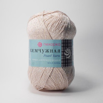 Пряжа Пехорская ПТ " Жемчужная" 50% хлопок, 50% вискоза 100 г 425 м №390 св. песок. Цена за упаковку 5 шт