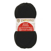 Пряжа Пехорская ПТ " Удачный выбор" 100% акрил 100 г 200 м №002 черный. Цена за упаковку 5 шт