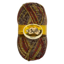 Пряжа ADELIA " NELLY" 70% шерсть, 30% акрил 5 * 100 г 100 м №09 св. хаки- серый. Цена за упаковку 5 шт