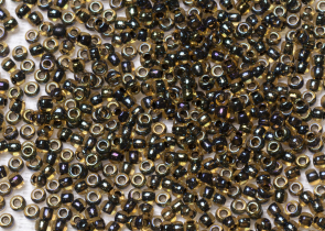 Бисер Япония Toho круглый 11/0 10г 0244 светлый топаз/чёрный радужный, окрашенный изнутри