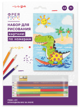 " ФРЕЯ" PNBK- 011 " Крокодильчик на море" Набор для раскрашивания по номерам карандашами 29. 5 х 20. 5 см 1 л. . 