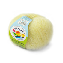 Пряжа ALPINA " LUCKY MOHAIR" 60% кид мохер, 40% акрил 10 * 50г 150 м №04 желтый. Цена за упаковку 10 шт