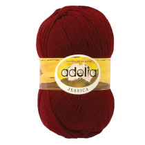 Пряжа ADELIA " JESSICA" 67% шерсть, 33% полиэстер 5 * 100 г 260 м №07 бордовый. Цена за упаковку 5 шт