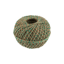 Шпагат джутовый с зеленой нитью ШДЗН 100% джут 1. 5 мм 100 м 109 я суровый/ зеленый