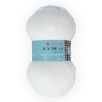Пряжа Пехорская ПТ " Бисерная" 100% акрил 100 г 450 м №001 белый. Цена за упаковку 5 шт