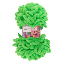 Пряжа ARACHNA "LAZY BRIGHT" 100% микрополиэстер 5 * 100 г 8.5 м №04 салатовый неон. Цена за упаковку 5 шт