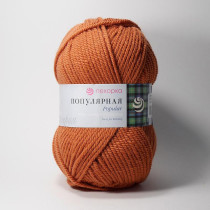 Пряжа Пехорская ПТ " Популярная" 50% шерсть, 50% акрил 100 г 133 м №030 св. теракот. Цена за упаковку 10 шт