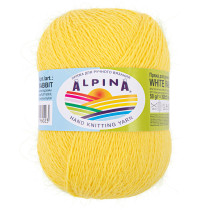 Пряжа ALPINA " WHITE RABBIT" 55% пух кролика, 45% нейлон 10 * 50г 300 м №204 желтый. Цена за упаковку 10 шт