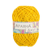 Пряжа ARACHNA "Jute" 100% джут 5 * 100 г 90 м № 014 жёлтый. Цена за упаковку 5 шт