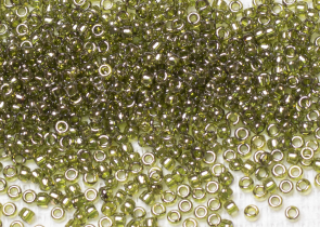 Бисер Япония круглый 15/0 10 г 0457 зеленый чай, золотое сияние