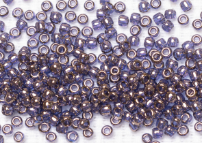 Бисер Япония круглый 11/0 250 г 0325 светлый танзанит, золотое сияние