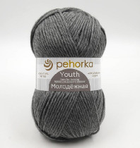Пряжа Пехорская ПТ " Молодежная" 91% акрил, 9% полиамид 200 г 280 м №048 серый. Цена за упаковку 5 шт