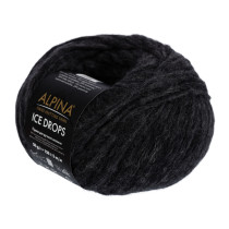 Пряжа ALPINA " ICE DROPS" 58% альпака, 14% шерсть, 28% полиамид 50 г 150 м №07 черный. Цена за упаковку 10 шт