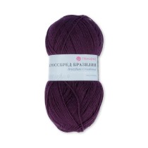 Пряжа Пехорская ПТ " Кроссбред Бразилии" 50% мериносовая шерсть, 50% акрил 100 г 500 м №191 ежевика. Цена за упаковку 5 шт