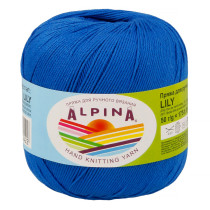 Пряжа ALPINA "LILY" 100% мерсеризованный хлопок 10 * 50г 175 м №100 синий. Цена за упаковку 10 шт