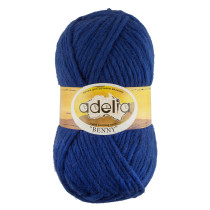 Пряжа ADELIA " BENNY" 100% шерсть 5 * 100 г 96 м №738 синий. Цена за упаковку 5 шт
