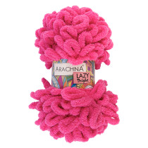 Пряжа ARACHNA "LAZY BRIGHT" 100% микрополиэстер 5 * 100 г 8.5 м №01 розовый неон. Цена за упаковку 5 шт