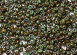 Бисер Чехия круглый 10/0 500г 69130 зелёный травертин