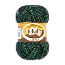 Пряжа ADELIA " GALAXY" 80% хлопок, 20% акрил 10 * 50г 130 м №02 зеленый. Цена за упаковку 10 шт