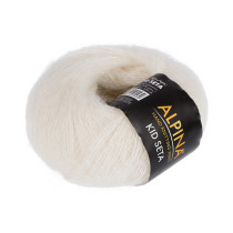 Пряжа ALPINA " KID SETA" 70% кид мохер, 30% шелк 25 г 225 м №01 белый. Цена за упаковку 4 шт