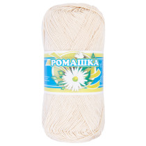 Пряжа ПНК Кирова " Ромашка" 100% мерсеризованный хлопок 75 г 320 м №0103 ( 1115) крем. Цена за упаковку 4 шт
