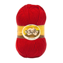 Пряжа ADELIA " OLIVIA" 60% акрил, 40% шерсть 5 * 100 г 250 м №11 красный. Цена за упаковку 5 шт