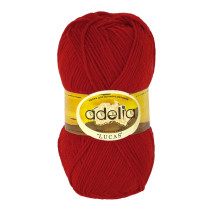 Пряжа ADELIA " LUCAS" 70% шерсть, 30% акрил 5 * 100 г 218 м №06 красный. Цена за упаковку 5 шт