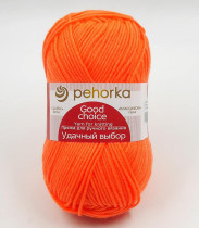 Пряжа Пехорская ПТ " Удачный выбор" 100% акрил 100 г 200 м №097 апельсин. Цена за упаковку 5 шт