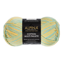 Пряжа ALPINA "COTTON MULTI PALLETE" 50% хлопок, 50% акрил 10 * 50г 205 м №05 голубой-желтый-мятный. Цена за упаковку 10 шт