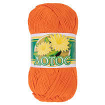 Пряжа ПНК Кирова " Лотос" 100% мерсеризованный хлопок 100 г 250 м №0710 оранжевый. Цена за упаковку 8 шт