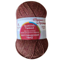 Пряжа из Троицка " Шотландский твид" 100% шерсть 10 * 100 г 360 м №1452 Меланж бордо. Цена за упаковку 10 шт