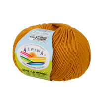 Пряжа ALPINA " ORNELLA MERINO" 100% мериносовая шерсть 10 * 50г 125 м №338 горчичный. Цена за упаковку 10 шт