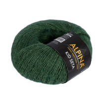Пряжа ALPINA " KID SETA" 70% кид мохер, 30% шелк 25 г 225 м №08 т. зеленый. Цена за упаковку 4 шт