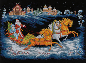 Набор для вышивания " PANNA" " Золотая серия" PR- 7531 " Тройка Деда Мороза" 66. 5 х 44 см