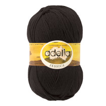 Пряжа ADELIA " JESSICA" 67% шерсть, 33% полиэстер 5 * 100 г 260 м №02 ЧЕРНЫЙ. Цена за упаковку 5 шт