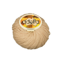 Пряжа ADELIA " SANDRA" 50% шерсть, 50% акрил 10 * 50г 90 м №03 бежевый. Цена за упаковку 10 шт