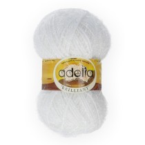 Пряжа ADELIA " BRILLIANT" 100% полиэстер 10 * 50г 90 м №01 БЕЛЫЙ. Цена за упаковку 10 шт