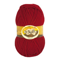 Пряжа ADELIA " NELLY" 70% шерсть, 30% акрил 5 * 100 г 100 м №17 т. красный. Цена за упаковку 5 шт