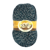 Пряжа ADELIA " NELLY" 70% шерсть, 30% акрил 5 * 100 г 100 м №14 т. синий. Цена за упаковку 5 шт