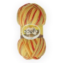 Пряжа ADELIA " JAKE" 75% шерсть, 25% нейлон 5 * 100 г 400 м №06 желтый/ красный/ оранжевый/ зеленый. Цена за упаковку 5 шт